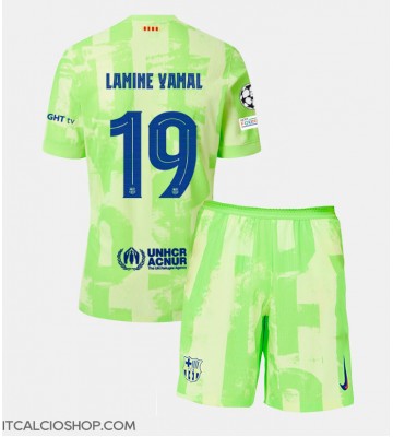 Barcelona Lamine Yamal #19 Terza Maglia Bambino 2024-25 Manica Corta (+ Pantaloni corti)